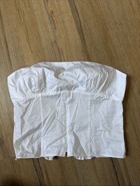 White Strapless Crop Top